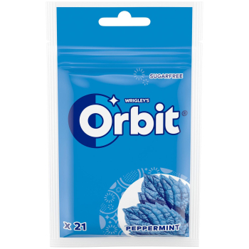 Chicles sabor menta Orbit sin azúcar doy pack 29 g.