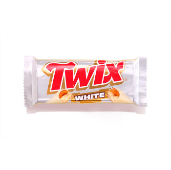 Barrita de chocolate blanco rellena de galleta y caramelo Twix White 46 g.