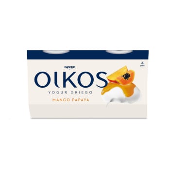 Yogur griego con mango-papaya OIKOS, pack 4x110 g