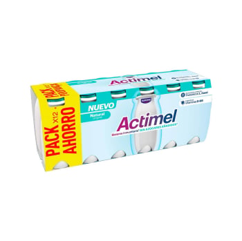 Leche fermentada semidesnatada Danone Actimel sin gluten pack de 12 unidades de 100 g. 12 x 100 g