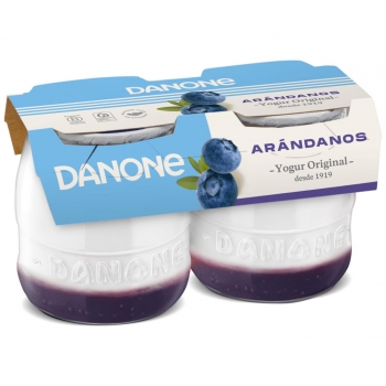 Yogur con arándanos Danone Original pack de 2 unidades de 130 g.