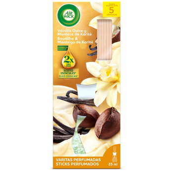 Ambientador de varillas vainilla dulce y manteca de karité Air Wick 25 ml