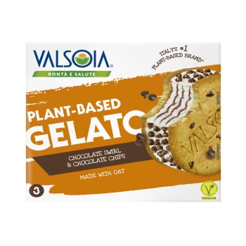 Cookie helado de avena con crema y chips de chocolate Valsoia 270 g.