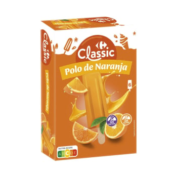 Polo de naranja Carrefour Extra sin gluten sin lactosa 6 ud.
