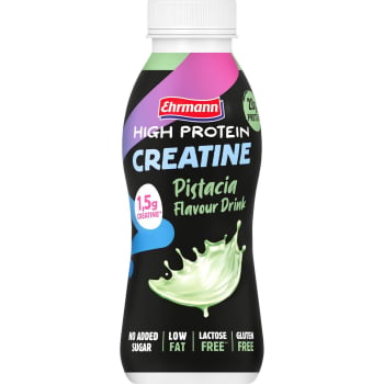 Bebida sabor a pistacho con proteína y creatina Ehrmann, sin gluten y sin lactosa, 330 ml.