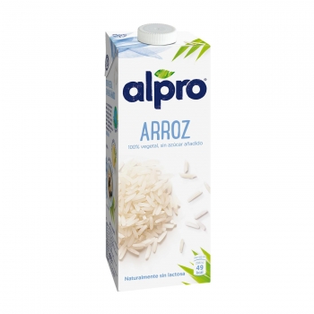 Bebida de arroz sin azúcar añadido Alpro sin gluten sin lactosa brik 1 l.