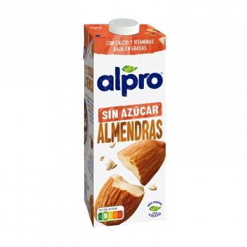 Bebida de almendras sin azúcar Alpro sin gluten sin lactosa brik 1 l.