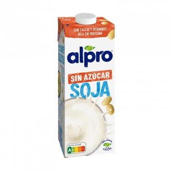 Bebida de soja sin azúcar Alpro sin gluten sin lactosa brik 1 l.