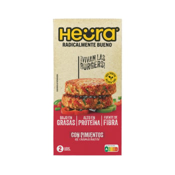 Hamburguesas vegetales con pimientos al chimichurri Heura 160 g.