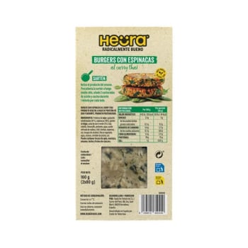 Hamburguesa con espinaca al curry thai Heura 160 g.
