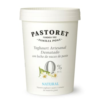 Yogur desnatado natural Pastoret sin gluten 500 ml.