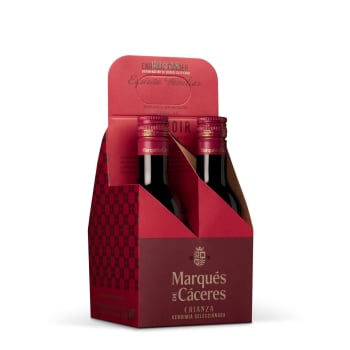 Vino tinto crianza Marqués de Cáceres D.O. Ca. Rioja pack de 3 botellas de 18,75 cl. 3 x 18,75 cl