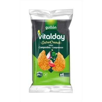 Tortitas de arroz sabor campesina Gullón Vitalday Extra Crunch sin gluten 93 g.