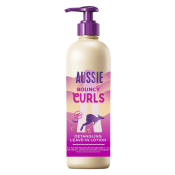 Loción desenredante sin aclarado Bouncy Curls Aussie 235 ml.