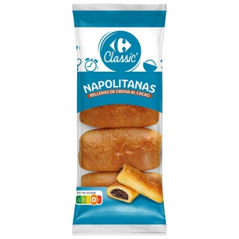 Napolitanas rellenas de chocolate Classic' Carrefour 320 g.