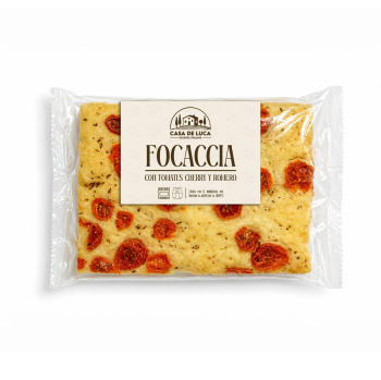 Focaccia con tomate cherry y romero Casa de Luca 210 g.