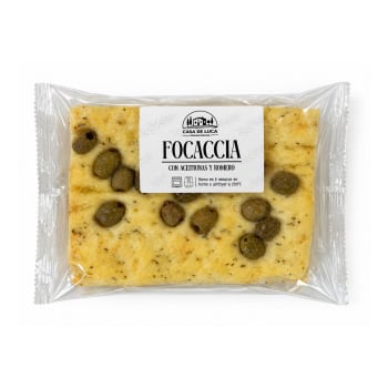Focaccia con olivas y romero Casa de Luca 175 g.