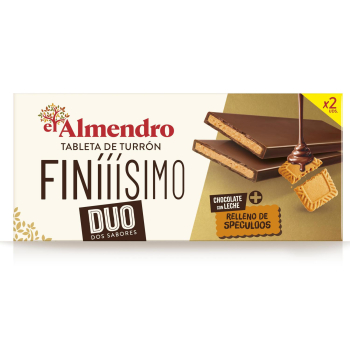 Turrón praliné relleno de crema de speculos El Almendro Duo 170 g.