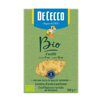 Pasta fusilli ecológica De Cecco 500 g.