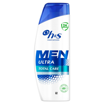 Champú anticaspa total care Men Ultra H&S 300 ml.