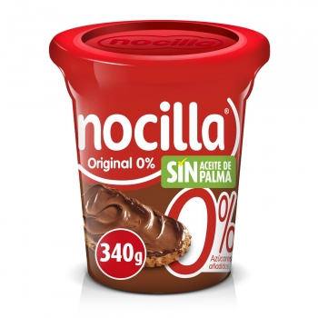 Crema de cacao con avellanas original sin azúcar añadido Nocilla sin gluten y sin aceite de palma 340 g.