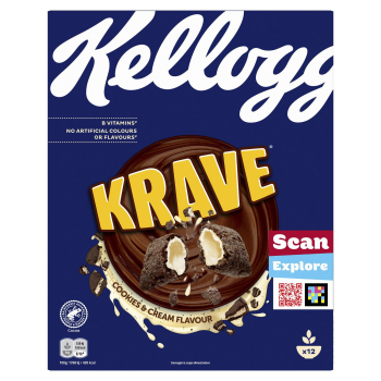 Cereales rellenos de crema sabor cookies & cream Kellogg's Krave 375 g.