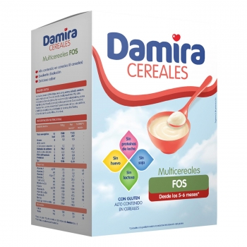 Papilla infantil desde los 5 meses  8 Cereales Damira sin lactosa 600 g