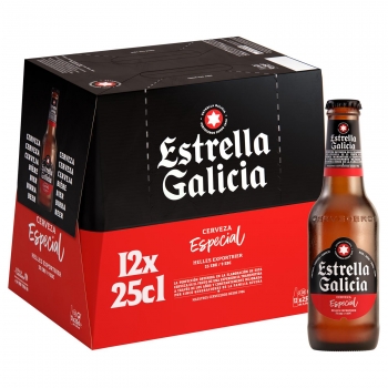 Cerveza Estrella Galicia especial pack de 12 botellas de 25 cl.