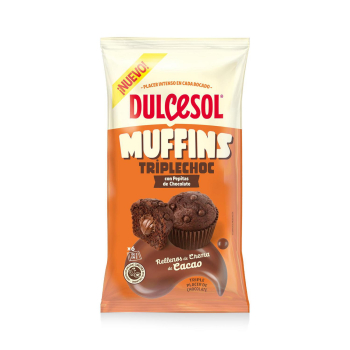 Muffin con pepitas de chocolate Dulcesol pack de 6 unidades de 240 g. 6 x 240 g