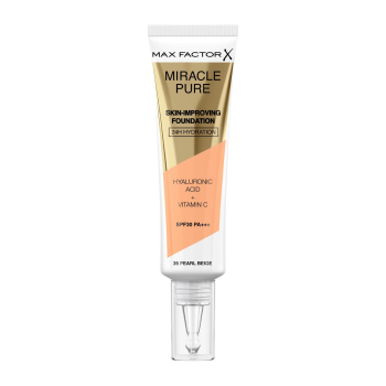 Base maquillaje SPF-30 tono 35 Pearl Beige Miracle Pure Foundation Max Factor 1 ud.