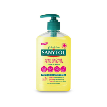 Jabón de manos anti olores persistentes Sanytol 250 ml.