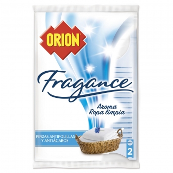 Pinza antipolillas y antiácaros fragance aroma ropa limpia Orion 2 ud.