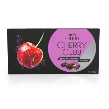 Bombones de chocolate relleno de cereza, grosella negra y vodka Mon Chéri Cherry Club Ferrero 157 g.