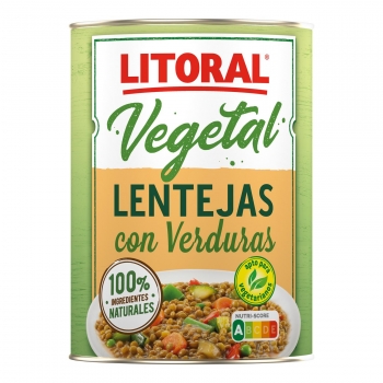 Lentejas con verduras Litoral si gluten 425 g.