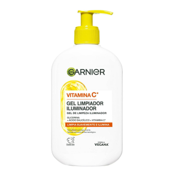 Gel limpiador iluminador con vitamina C Garnier 250 ml.