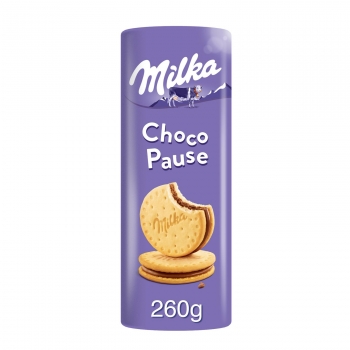 Galletas rellenas de crema de chocolate Choco Pause Milka 260 g.