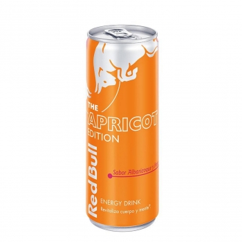 Red Bull sabor albaricoque y fresa bebida energética lata 25 cl.