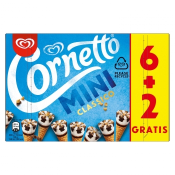Conos con helado de nata Cornetto mini classico Frigo 6 ud.