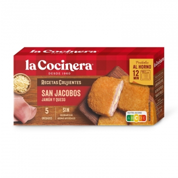 San jacobos de jamón y queso Recetas Crujientes La Cocinera 388 g.