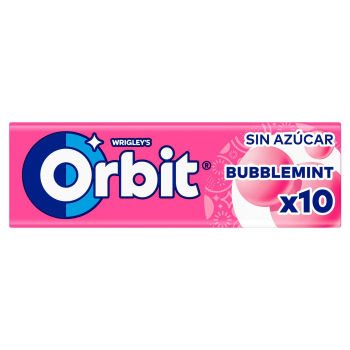 Chicles bubblemint sin azúcar Orbit 14 g.