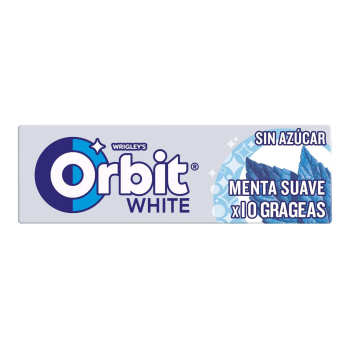 Chicles de menta suave Orbit White sin azúcar 14 g.