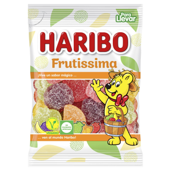 Caramelos de goma surtidos veganos Haribo Frutissima 100 g.