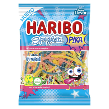 Caramelos de goma sabores frutales Haribo Spaghetti Pika 75 g.
