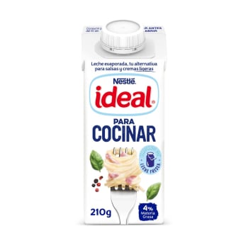 Leche evaporada 4% materia grasa Ideal Nestlé 210 g.