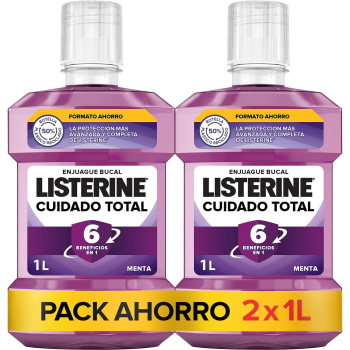 Enjuague bucal Cuidado Total Listerine pack de 2 unidades de 1 l. 2 x 1 l