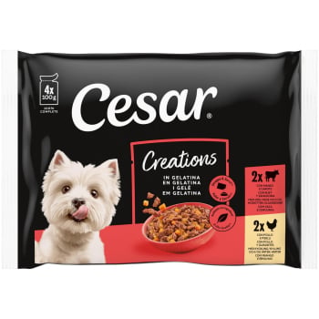 Comida húmeda selección gelatina para perro Cesar 4x100 g