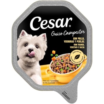 Comida húmeda guiso campestre pollo y verduras para perro Cesar 150 g