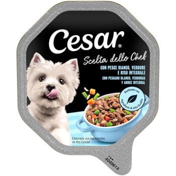 Comida húmeda recetas del chef pescado blanco para perro Cesar 150 g