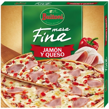 Pizza de jamón y queso masa fina Buitoni 320 g.