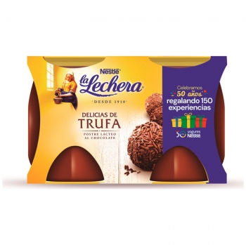 Postre delicias de trufa Nestlé La Lechera pack de 2 unidades de 125 g.